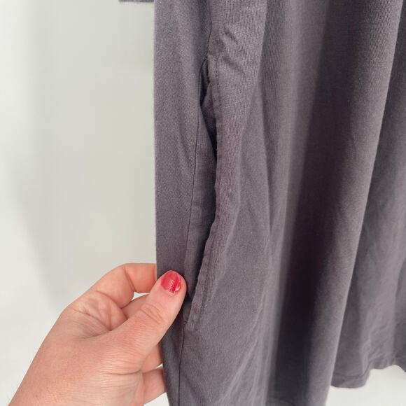 Ulla Popken Women's Dark Gray Melange Stretch Knit Shift Dress Size 20/22 - Picture 7 of 11